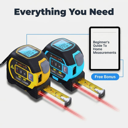 3-in-1 Laser Tape Measure — Measure Faster With Less Guesswork