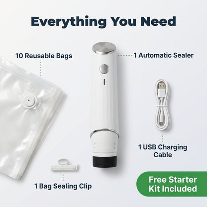 Compact Vacuum Food Sealer — Keeps Food Fresh Up To 5× Longer