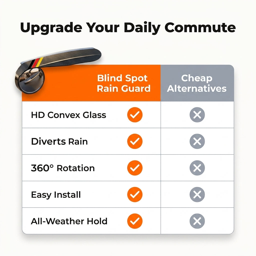 Car Mirror Rain Guard & Blind Spot Mirror — Clearer Visibility In Rain & Tight Driving