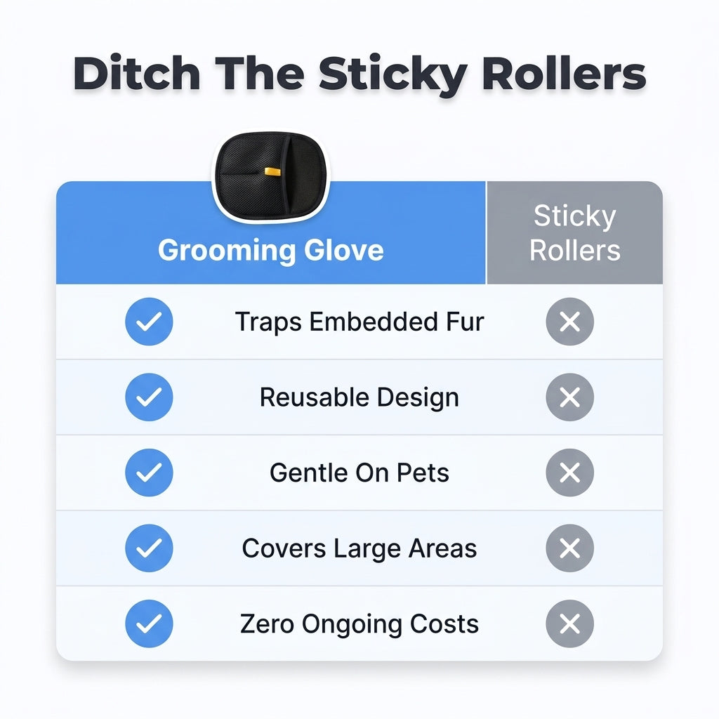 Pet Hair Grooming Glove — Remove Loose Fur Before It Covers Your Home