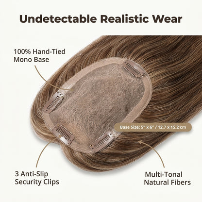 Clip-In Hair Topper — Fuller-Looking Hair And Natural Crown Coverage In Seconds