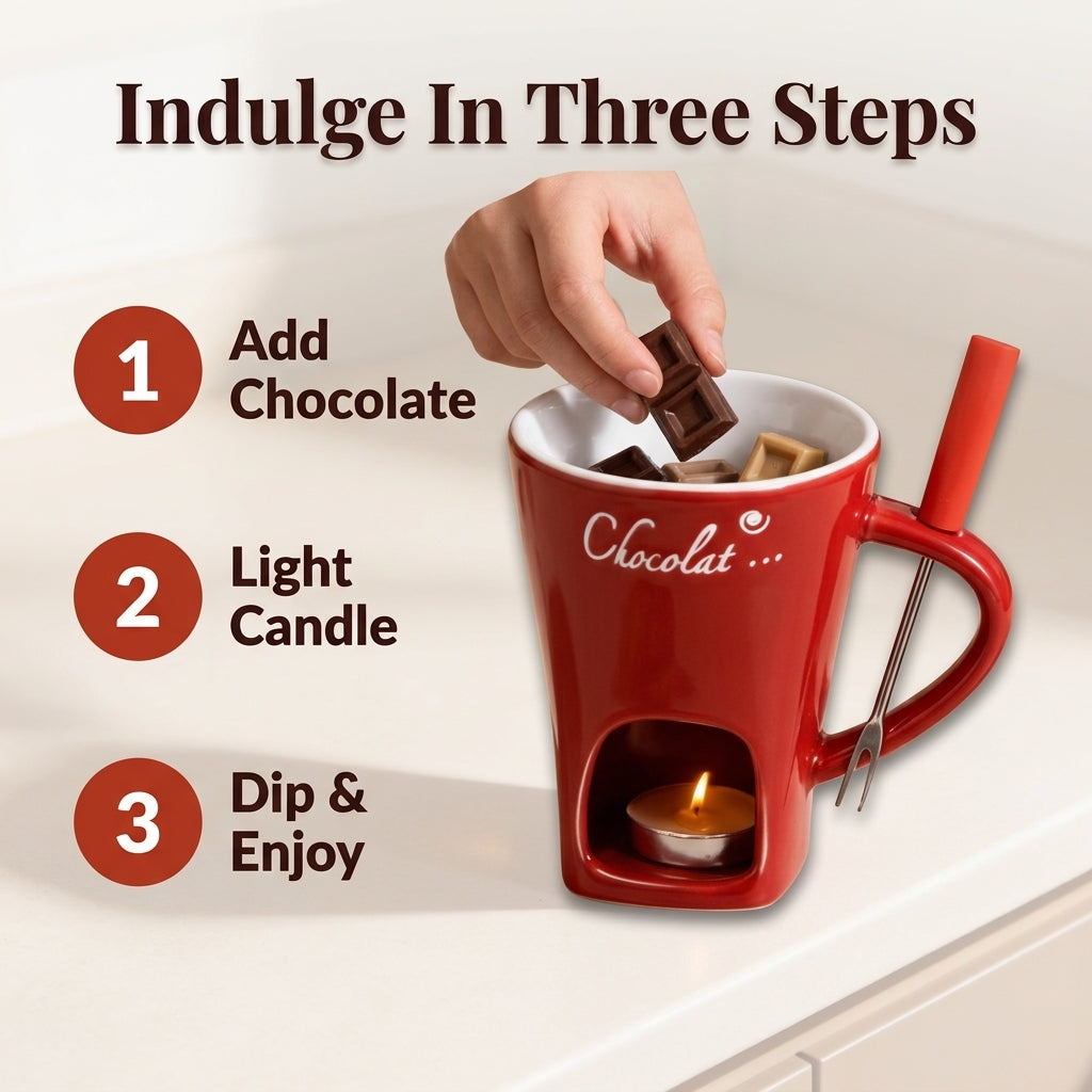 Ceramic Chocolate Fondue Mug — Warm Dessert Moments Without A Big Fondue Set