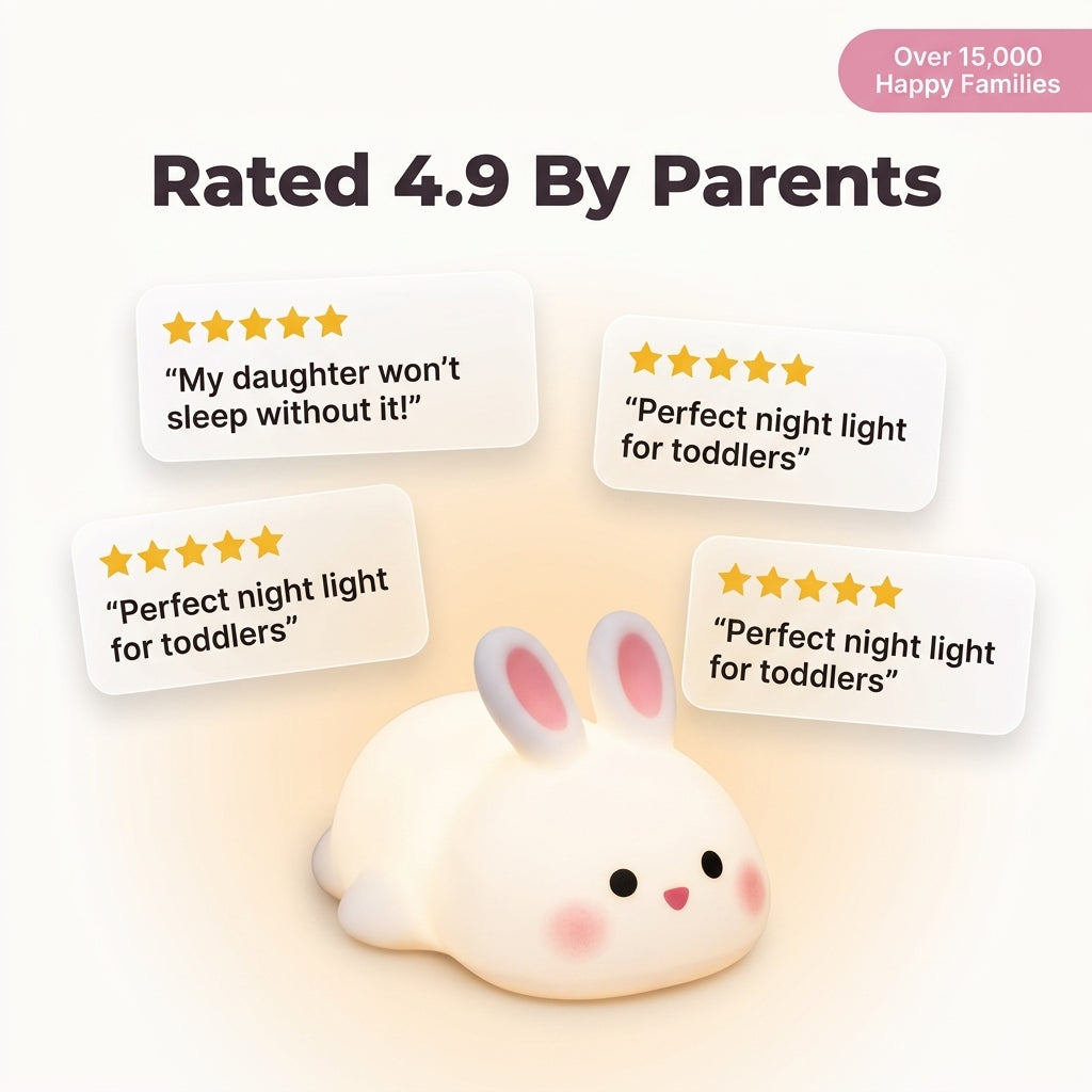 Soft Rabbit Night Lamp - Calming Glow for Better Sleep