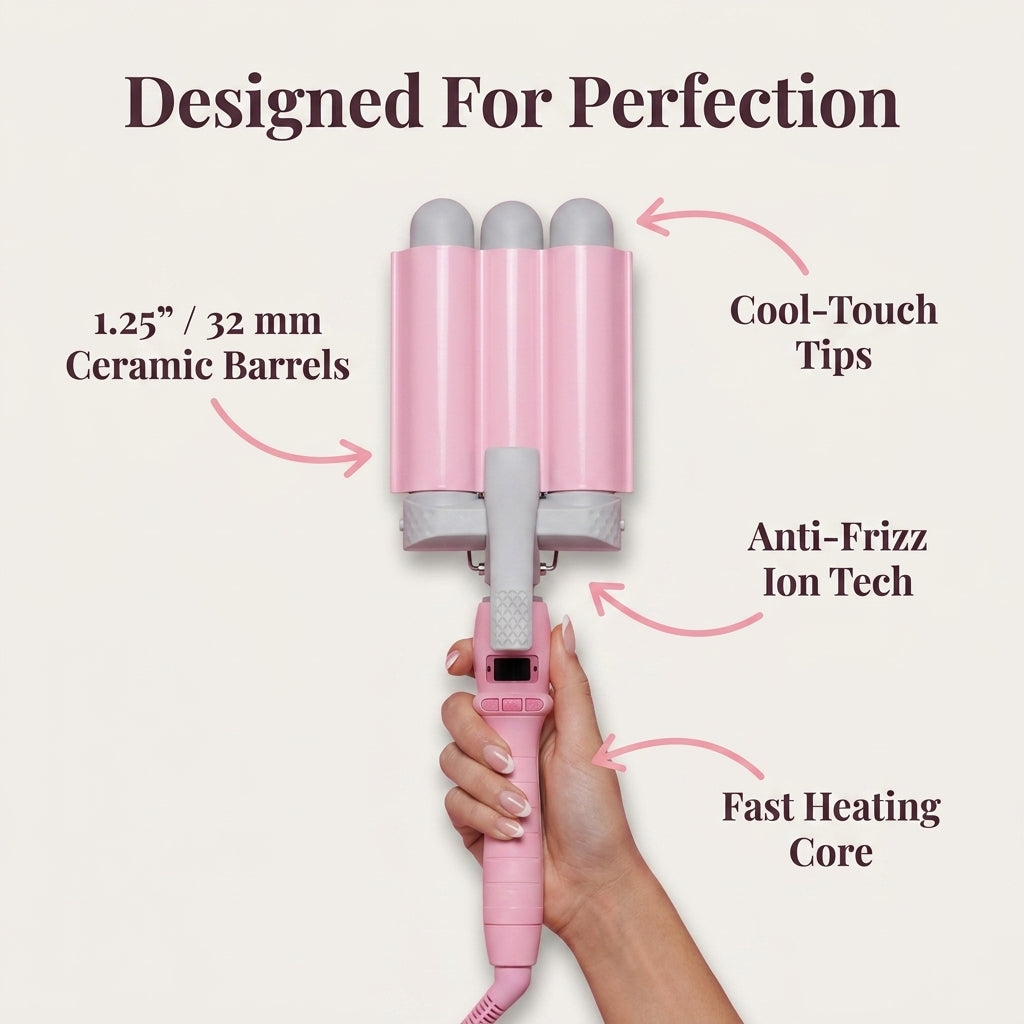 32mm Hair Waver — Natural Beach Waves Without Salon Styling