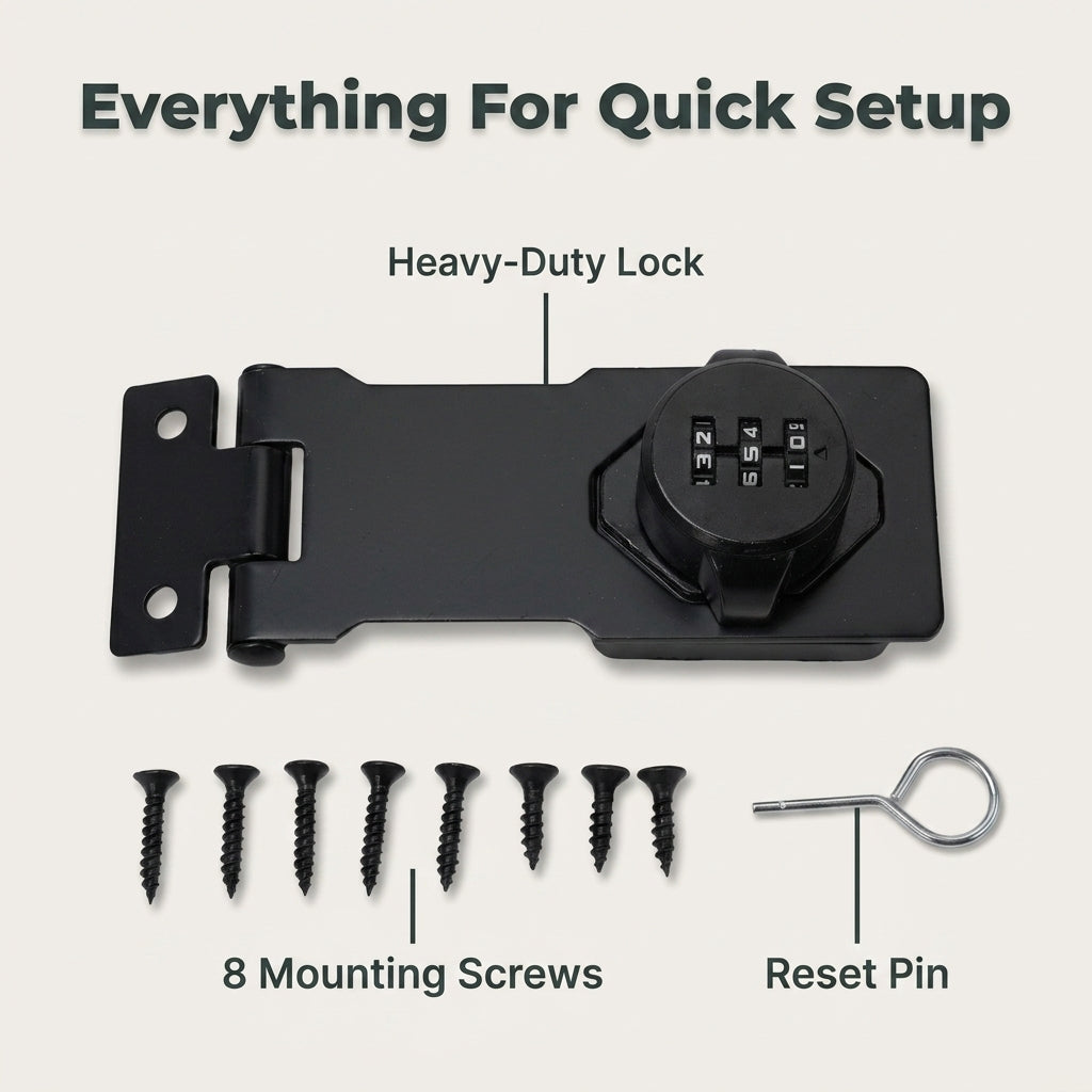 Heavy-Duty Combination Gate Lock - Secure Outdoor Spaces Without Keys