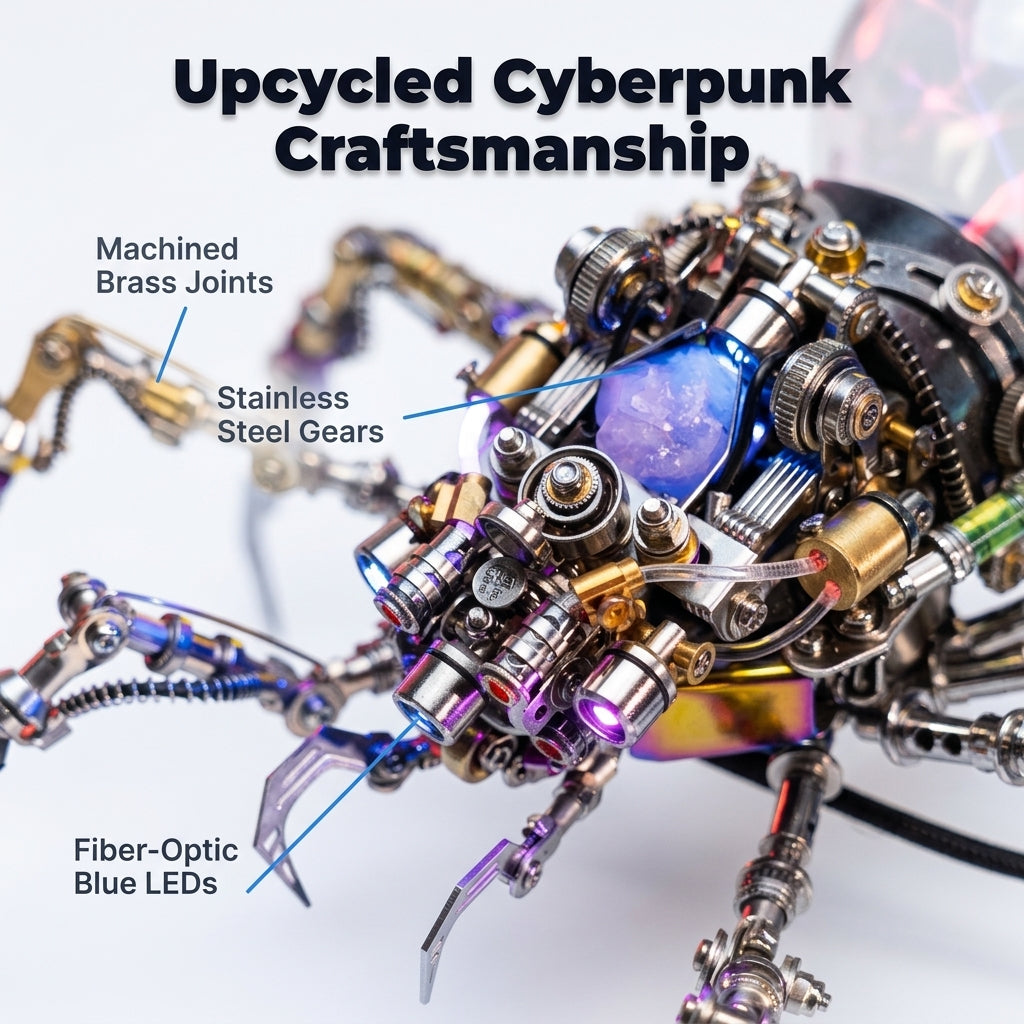 3D Cyberpunk Plasma Spider Puzzle — Build A Glowing Mechanical Display Without Ordinary Shelf Decor