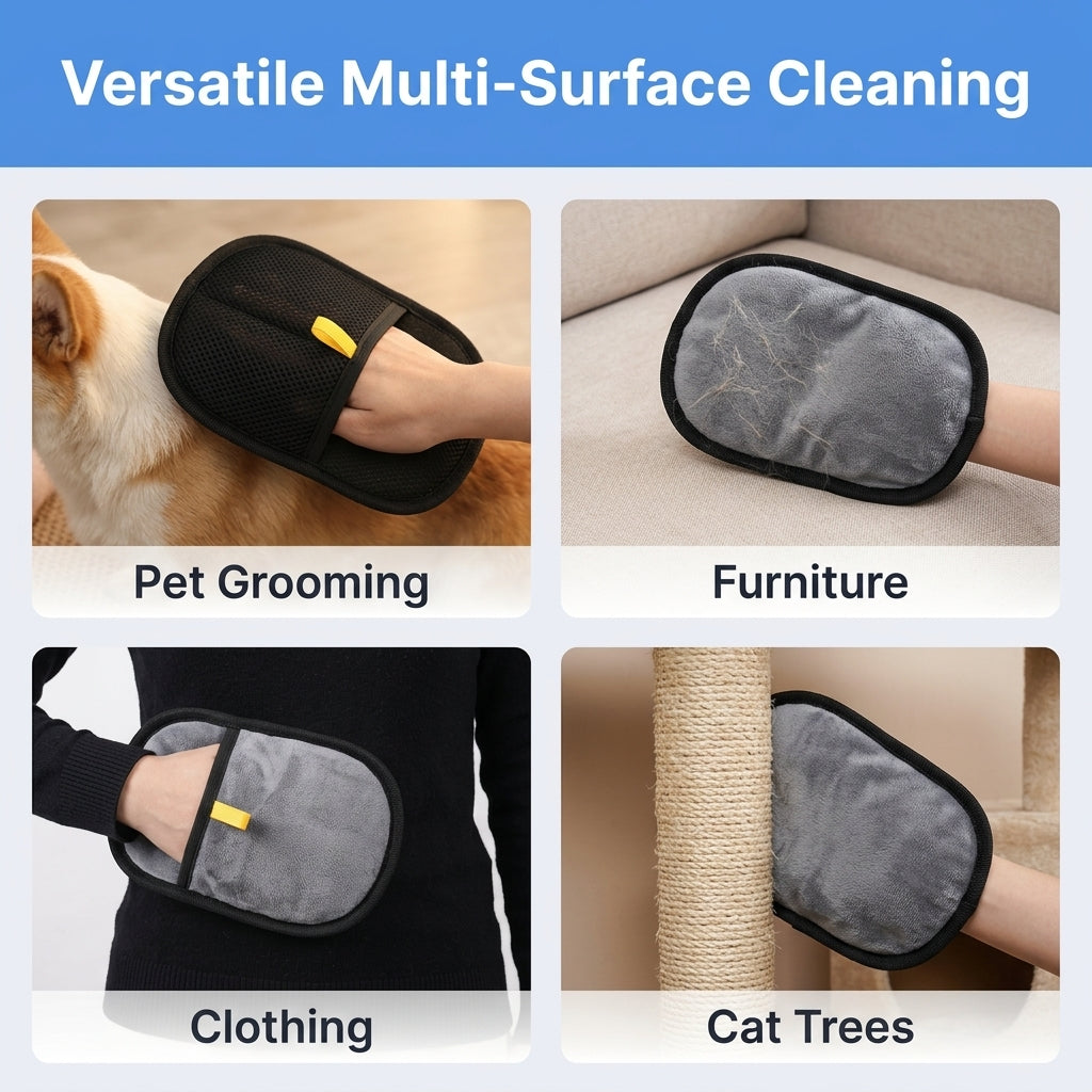 Pet Hair Grooming Glove — Remove Loose Fur Before It Covers Your Home