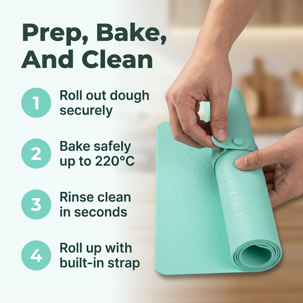 Extra Large Silicone Kitchen Mat — Cleaner Food Prep Without Messy Countertops