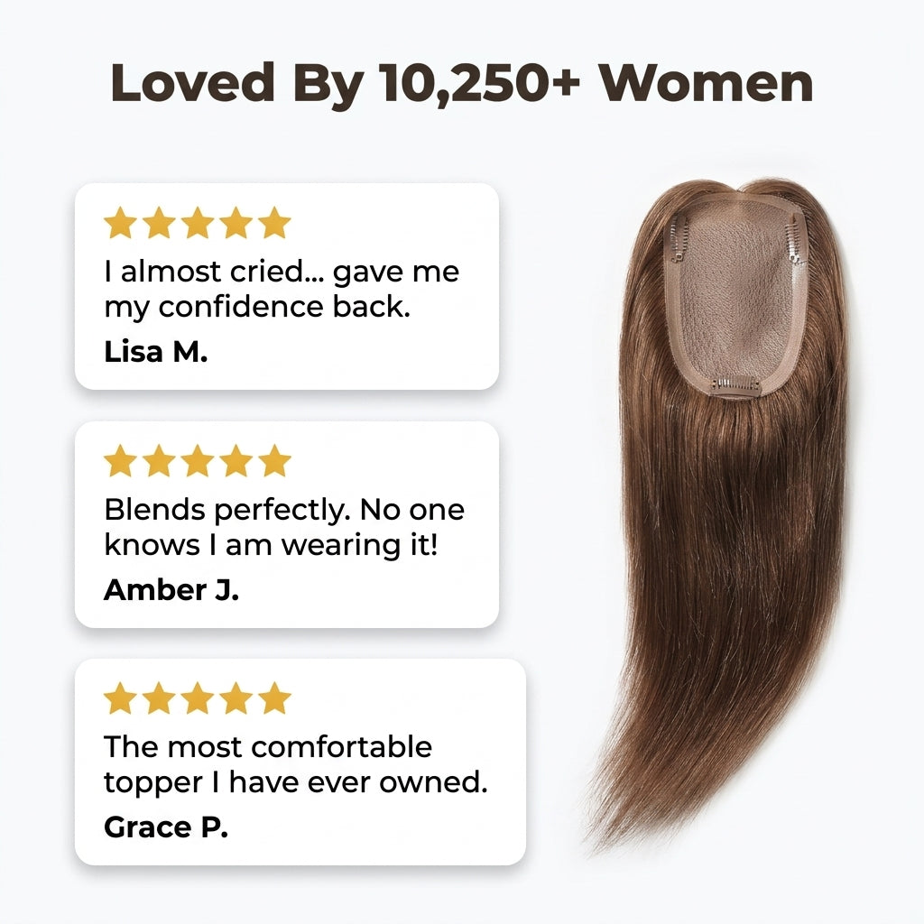 Clip-In Hair Topper — Fuller-Looking Hair And Natural Crown Coverage In Seconds