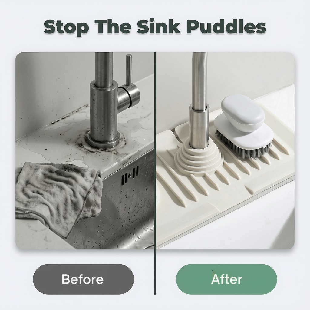 Silicone Faucet Drying Mat — Keep Your Sink Area Dry Without Constant Wiping